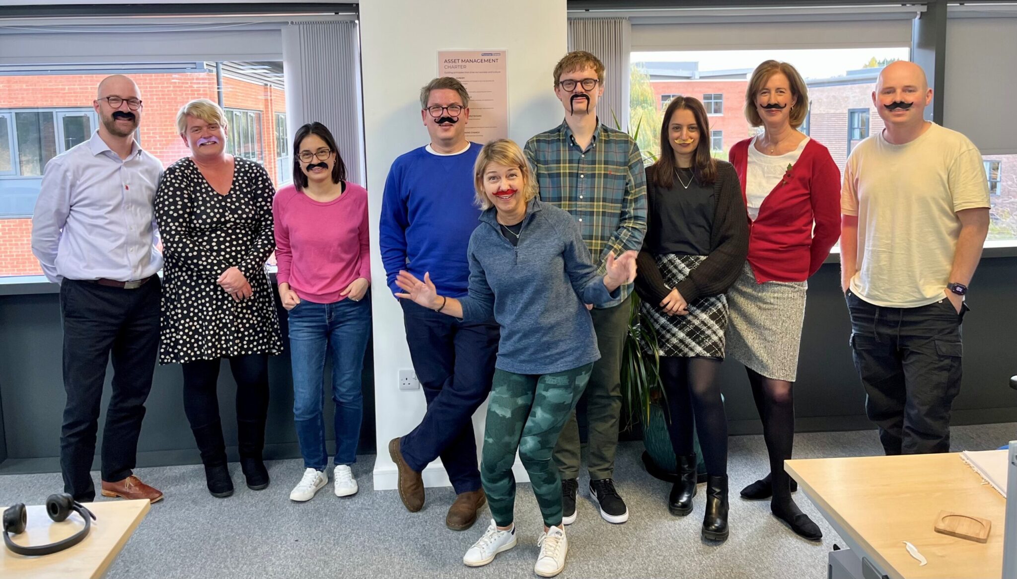 Team members supporting Movember