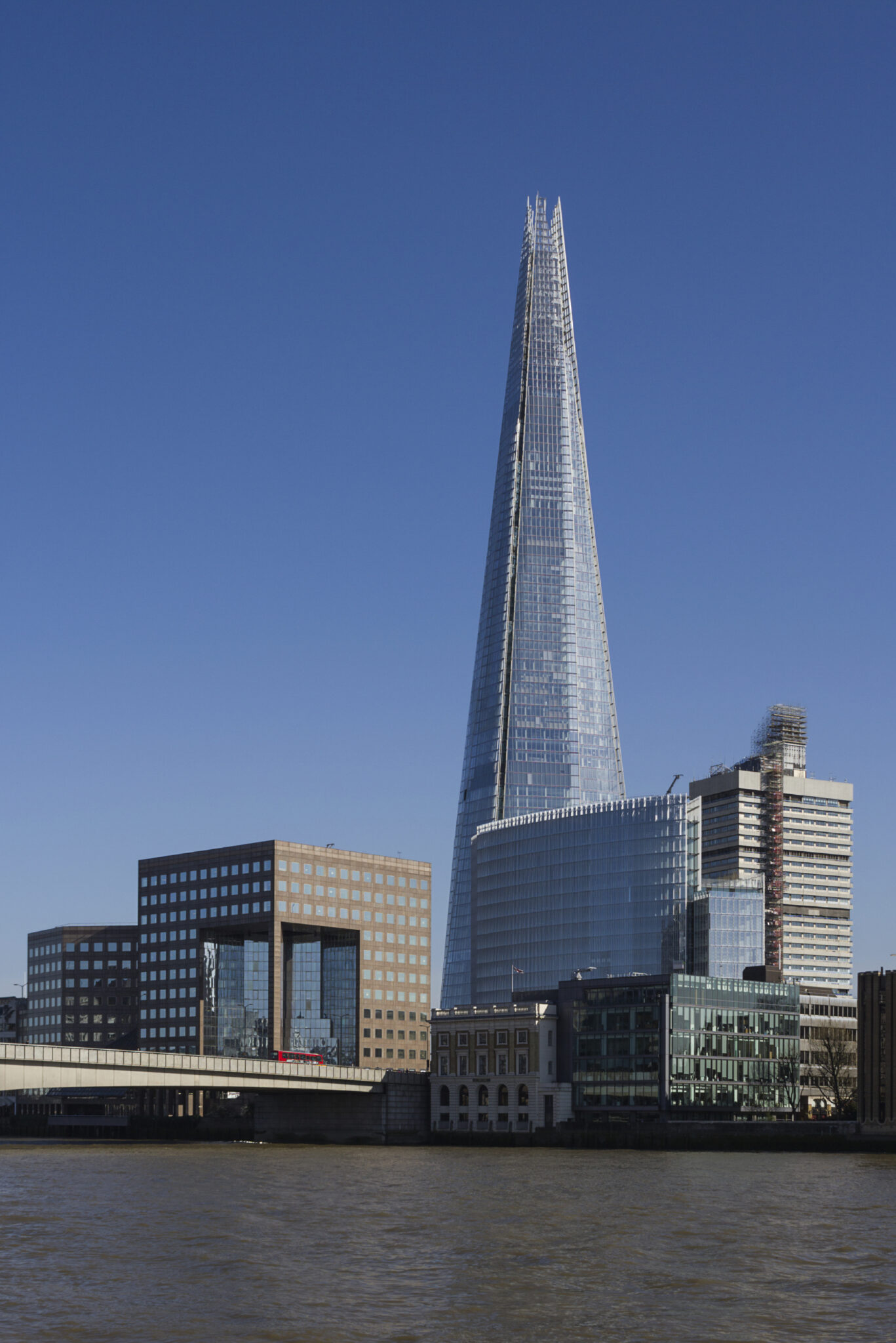 Southwark end of London Bridge with London Bridge Quarter and The Shard